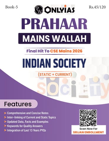 Indian Society - Only IAS Mains Wallah Prahaar 2026 - [B/W PRINTOUT]