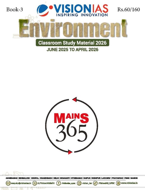 Environment - Vision IAS Mains 365 2026 - [B/W PRINTOUT]