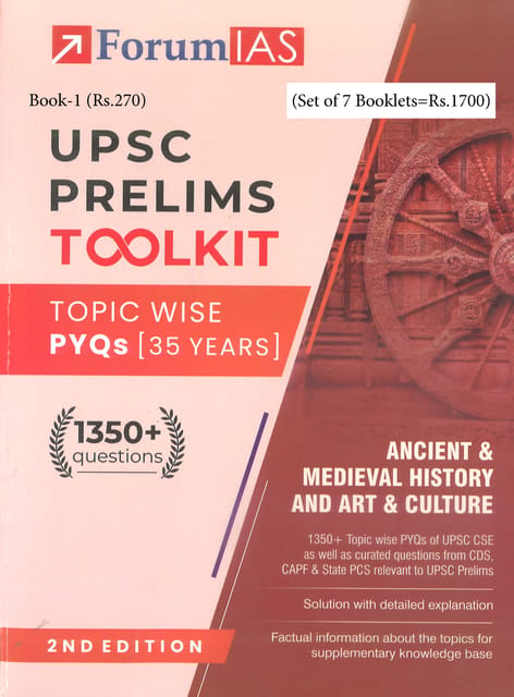 Ancient & Medieval History and Art & Culture - Forum IAS UPSC Prelims Toolkit Topicwise PYQs (35 Years) (2nd Edition) - [B/W PRINTOUT]