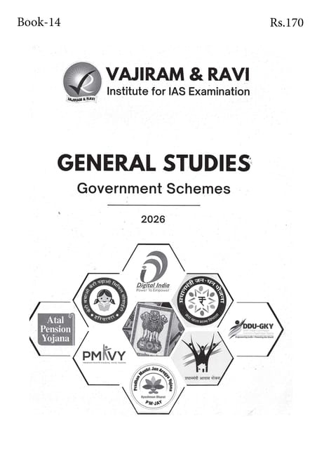 Government Schemes - General Studies GS Printed Notes Yellow Book 2026 - Vajiram & Ravi - [B/W PRINTOUT]