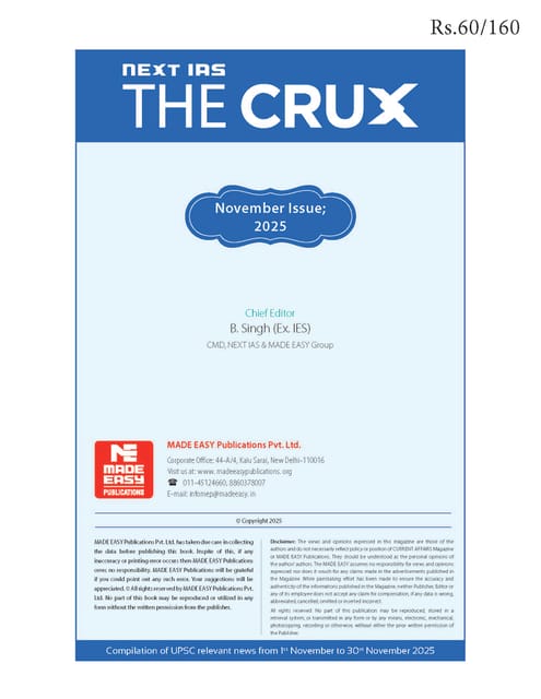 November 2025 - Next IAS The Crux Monthly Current Affairs - [B/W PRINTOUT]