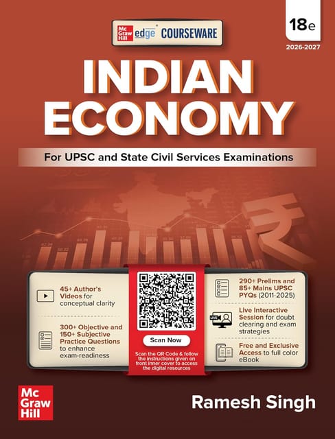Indian Economy Courseware, 18e by Ramesh Singh for UPSC 2026 |