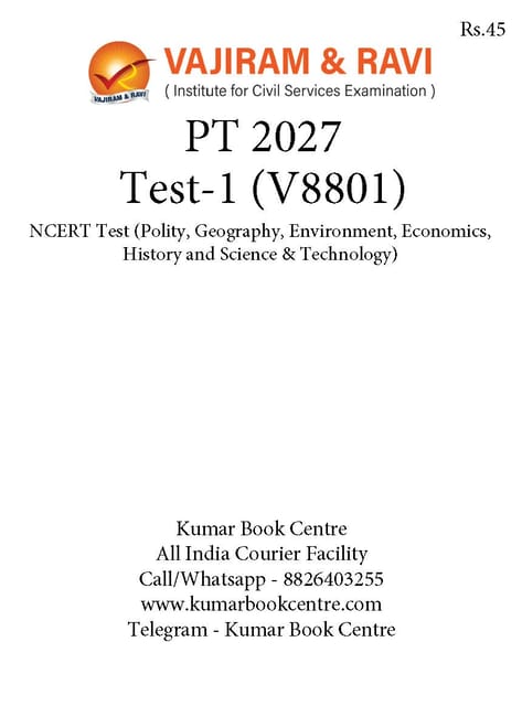 (Set) Vajiram & Ravi PT Test Series 2027 - Test 1 to 5 - [B/W PRINTOUT]