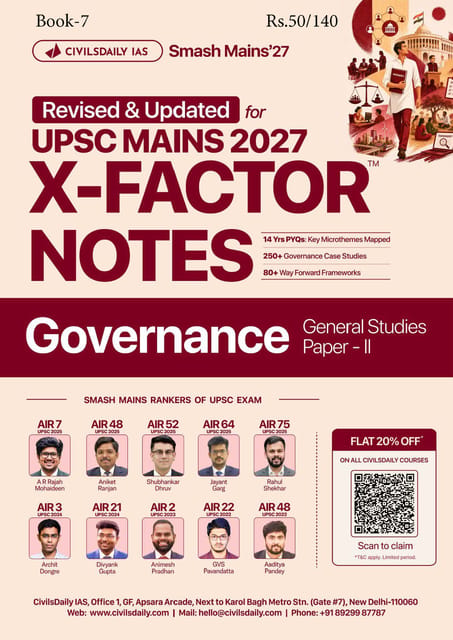 Governance - Civilsdaily IAS X Factor Notes Smash Mains 2027 - [B/W PRINTOUT]