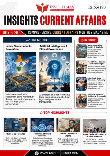 July 2026 - Insights on India Monthly Current Affairs - [B/W PRINTOUT]
