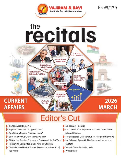 March 2026 - The Recitals - Vajiram & Ravi Monthly Current Affairs - [B/W PRINTOUT]