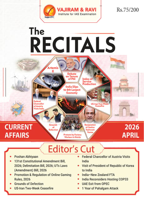 April 2026 - The Recitals - Vajiram & Ravi Monthly Current Affairs - [B/W PRINTOUT]