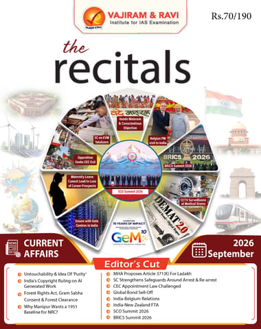 September 2026 - The Recitals - Vajiram & Ravi Monthly Current Affairs - [B/W PRINTOUT]